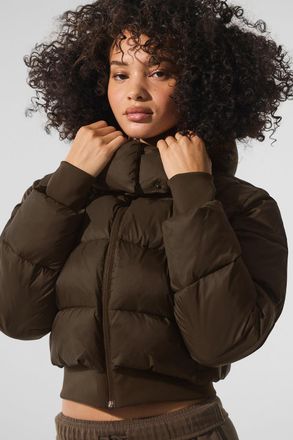 Alo | Foxy Puffer Jacket in Espresso, Size: Medium