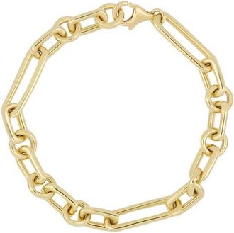 Bony Levy 14K Gold Mixed Link Chain Bracelet in 14K Yellow Gold at Nordstrom, Size 7
