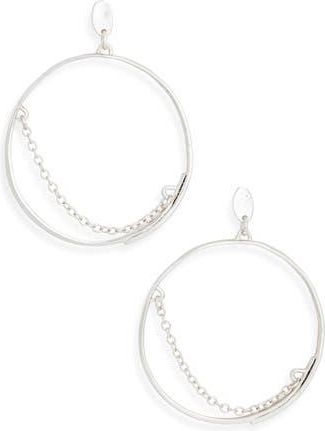 Karine Sultan Swing Chain Hoop Drop Earrings in Silver at Nordstrom Rack