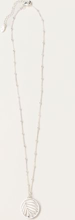 Fat Face FatFace Leaf Circle Necklace in Silver Tone