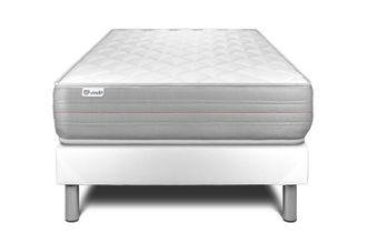 VITALIT Vitalit - Base Tapizada Blanco + Colch&oacute;n Con Espuma Viscoel&aacute;stica 90 X 190