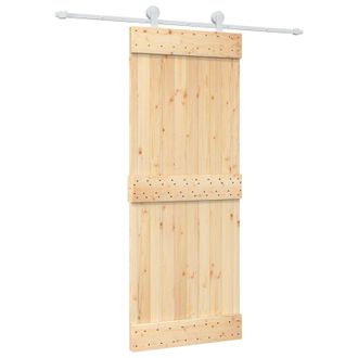 vidaXL Puerta Corredera Natural Y Blanco 80 X 210 Cm Vidaxl