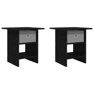 vidaXL Mesita De Noche Con Caj&oacute;n 2 Pcs Roble Negro 41 X 40 X 45 Cm Vidaxl