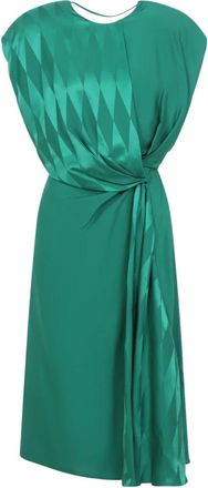 Versace Zijden Cocktailjurk - Dames - Feestkleedjes - Groen - XS - Kleedjes