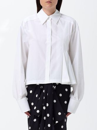 Sportmax Camicia plissettata relaxed fit in cotone con spalle scese