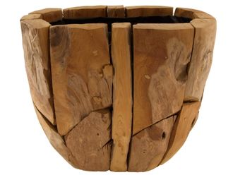Schubiger M&ouml;bel Pflanzengef&auml;ss Teakholz H: 36 cm