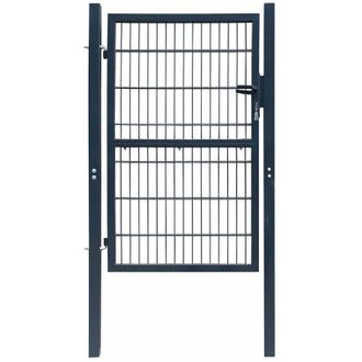 vidaXL Cancela De Valla 2d Individual Gris Antracita 106x190 Cm Vidaxl