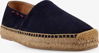 Kiton Mens Suede Espadrilles With Iconic Stitching Blue Suede-Raffia Suede/raffia Flat Shoes