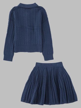 Polo Ralph Lauren Cable Knit Cotton Dress Set - Blue