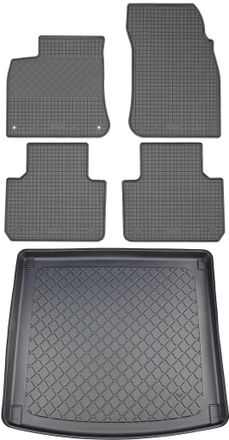 OEM Peugeot Cayenne Iii Po536 Suv (5 Puertas) Desde Noviembre De 2017. Juego: Alfombrillas De Goma Para Coche + Alfombrilla Para Maletero
