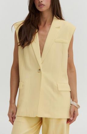 Crescent Oversized Blazer Vest in Yellow at Nordstrom, Size Medium