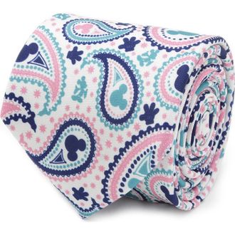 Cufflinks Inc. Mickey Mouse Paisley Silk Tie in Pink at Nordstrom, Size Regular