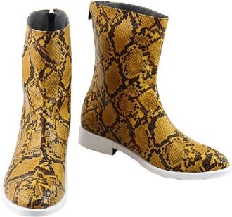 Generic Womens Anime Cosplay Boots for Kujo Jotaro Fancy Stage Performance Props Shoes Custom Made Halloween Christma Comic Con (Yellow,10.5)