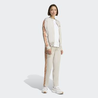 adidas Trainingsanzug ADIDAS SPORTSWEAR 3-STRIPES LEOPARD PRINT, Damen, Gr. XXL, wonder alumina, multicolor, Obermaterial: 100% Polyester, Sportanz&uuml;ge Traini