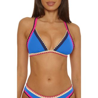 Lucky Brand Avila Halter Bikini Top in Peacock at Nordstrom, Size Large