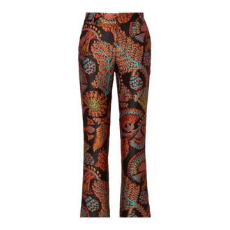 La DoubleJ Luxe Jacquard Wijde Broek - Dames - Slim Fit Broeken - Veelkleurig - M - Polyester - Broeken