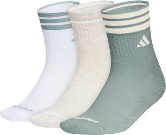 adidas 3-Stripe 4.0 3-Pack High Quarter Socks in Light Green at Nordstrom Rack, Size Medium