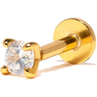 Girls Crew Dainty Brilliance Flat Back Earring in Gold at Nordstrom