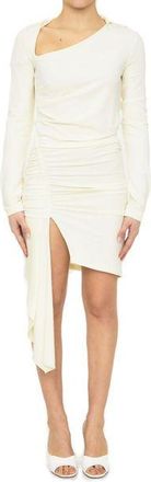 Off-white Womens Viscose Crepe Draped Dress - Cream - Size EU 42 (Womens)