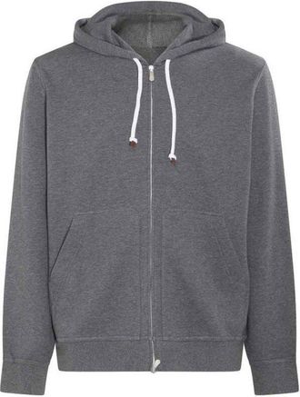 Brunello Cucinelli Lead Zip-Up Hoodie, Size X-Small