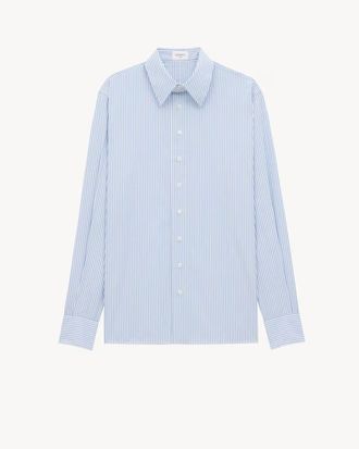 Saint Laurent Striped Oxford Cotton Shirt