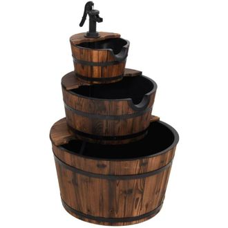 vidaXL Fuente De Agua Con Bomba Madera Maciza De Abeto 60x60x94 Cm Vidaxl