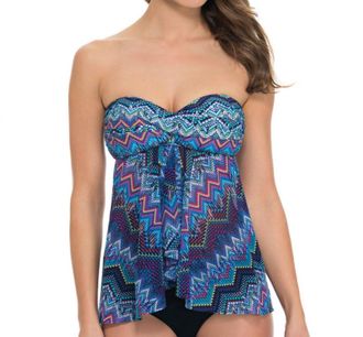 Gottex Bandeau Fly Away Tankini Top In Skyline