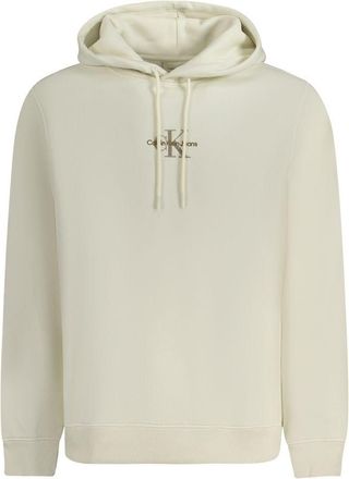 Calvin Klein Mens Monogram Hoodie J30j304025 - Ivory Cotton - Size X-Large