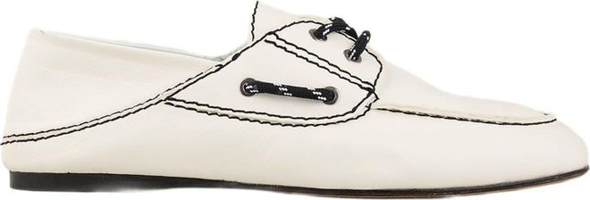 Leather boat shoe loafers in White at Nordstrom, Size 41