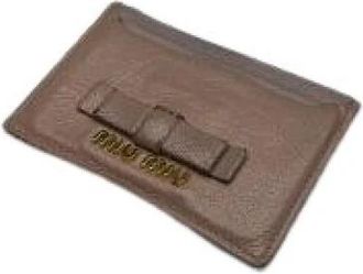Miu Miu Pre-owned Wallet - Dames - Vintage Accessoires - Beige - ONE Size - Leer - Vintage
