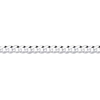 Jewelco London 925 Silver Bevelled Ultra Flat Curb Chain Necklace 4mm | Size: 28 inches