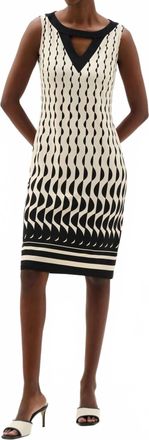 Joseph Ribkoff Geometric Print Sheath Dress In Beige/black