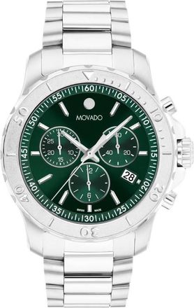 Movado Active Sport Chronograph Quartz Green Dial Mens Watch 2600206