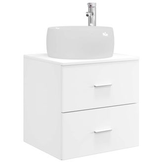 vidaXL Vanidad Con Lavabo De Pared Blanco 49,5 X 44,5 X 66 Cm Vidaxl