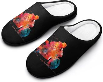Generic Motorcycle Racing Splash Slippers Men Winter Warm Cotton Anti-Slip Indoor Slip-Ons House Shoes