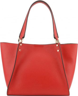 Pourchet Tassen, Dames, Rood, ONE Size, Leer, Hebdo Small Shoulder Bag