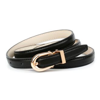 Anthoni Crown Lederg&uuml;rtel ANTHONI CROWN, Damen, Gr. 110, schwarz, Leder, unifarben, G&uuml;rtel Lederg&uuml;rtel, in Hirschpr&auml;gung, mit ovaler Schliesse