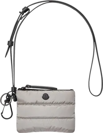 Moncler Moncler Caradoc Card Metal Logo Holder, Men, Grey, Size: One Size