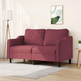 vidaXL Sof&aacute; De 2 Plazas De Tela Rojo Tinto 140 Cm Vidaxl