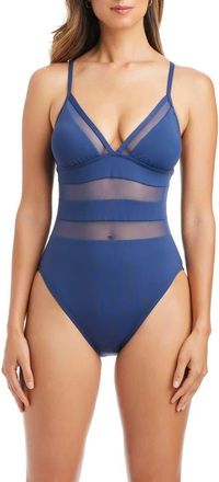 Bleu Rod Beattie Cross Back One-Piece Swimsuit in Midnight at Nordstrom, Size 12