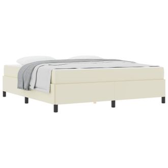 vidaXL Estructura De Cama Con Colch&oacute;n Crema 180 X 200 Cm Tela Vidaxl