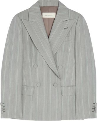 Dries Van Noten Blazer doppiopetto gessato - Verde