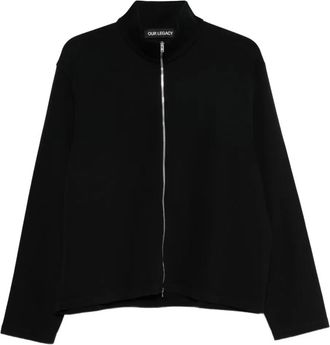 Our Legacy zip-up cardigan - men - Organic Cotton - 46 - Black