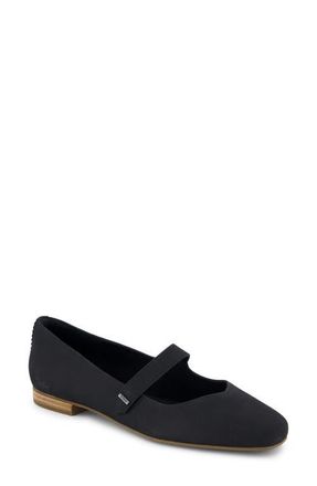 Toms Bianca Mary Jane Flat in Black Leather at Nordstrom, Size 5.5