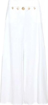 Marella Wide Broeken - Dames - Wijde Broeken - Wit - 2XL - Leer - Broeken