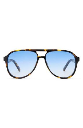 Le Specs Tragic Magic 56mm Aviator Sunglasses in Tokyo Tort /Blue Grad at Nordstrom
