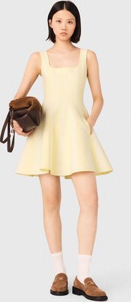 Maje Jacquard Knit Short Dress - Yellow - Maje