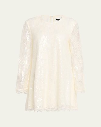 Toccin Gramercy Sequined Lace Mini Dress