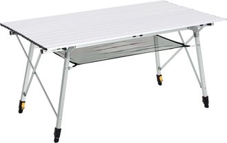 OUTSUNNY Portable Roll-up Aluminium Folding Picnic Table Outdoor BBQ Party | TJ Hughes