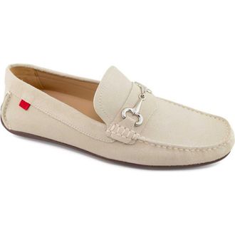 Marc Joseph New York Wall Street Leather Buckle Loafer in Off White Suede at Nordstrom, Size 10.5